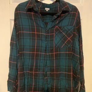 Kismet green, black and pink Flannel